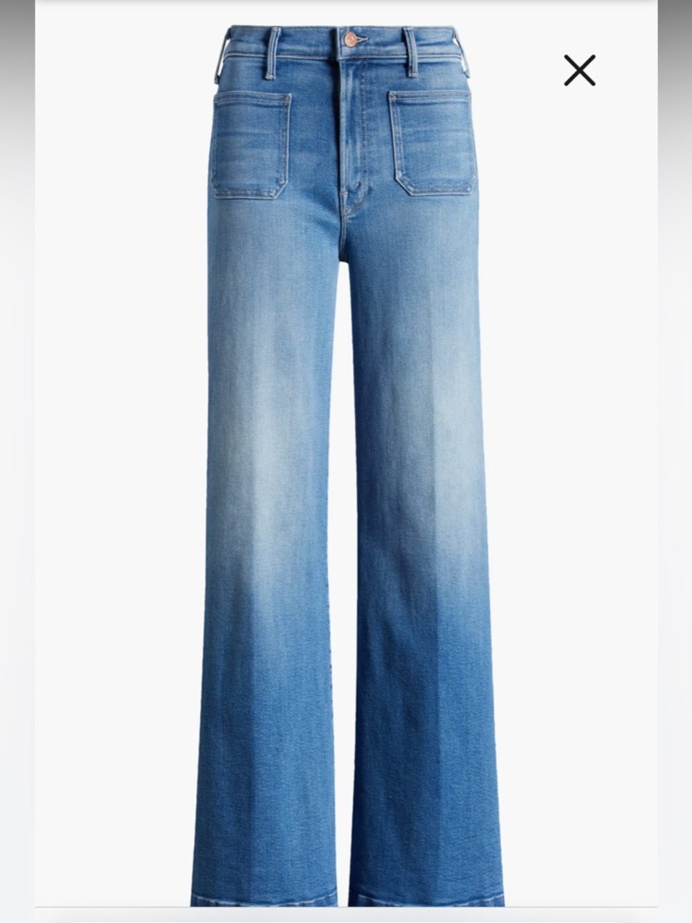 MOTHER Wide Leg Flare Jeans in Light Blue Wash - Picture 4 of 16